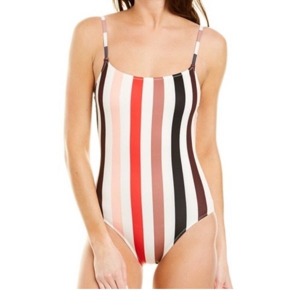 Solid & Striped The Nina One Piece Swimsuit Lipstick Stripe Size XS Adjustable - Picture 2 of 12